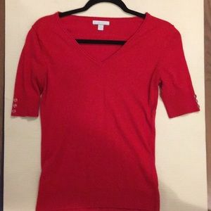 New York And Company Fitted Red Blouse
